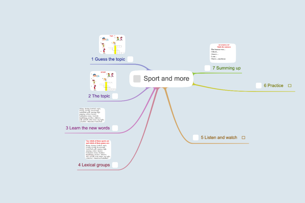 Урок английского Sport and more